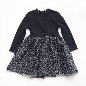 Old Navy leopard tulle mock neck dress EUC 3T